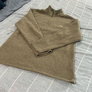 Men’s The North Face soft 1/4 zip fleece - brown marl - size XL